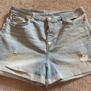 a.n.a Light Blue Button Fly denim shorts in size 18